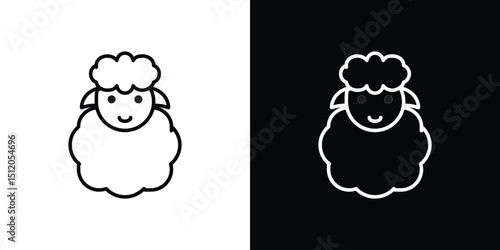 Sheep icon. Simple element illustration. outline and flat symbol design