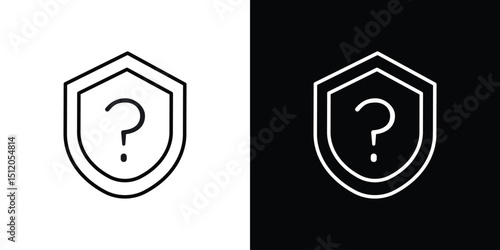 Shield interrogation icon. Simple element illustration. outline and flat symbol design