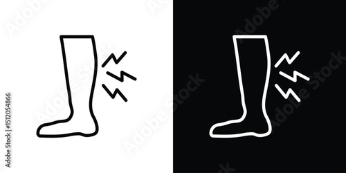 Shin pain icon. Simple element illustration. outline and flat symbol design