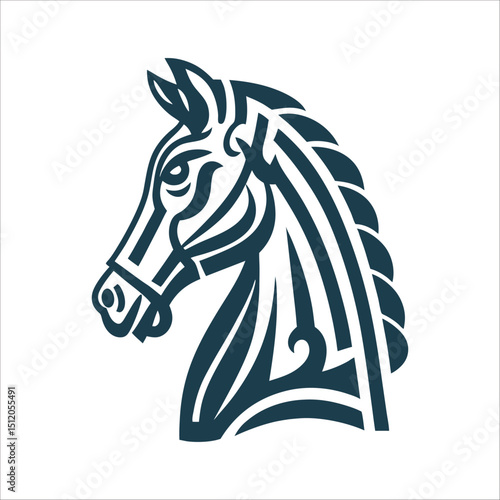 Stylized Trojan Horse Head Silhouette Illustration