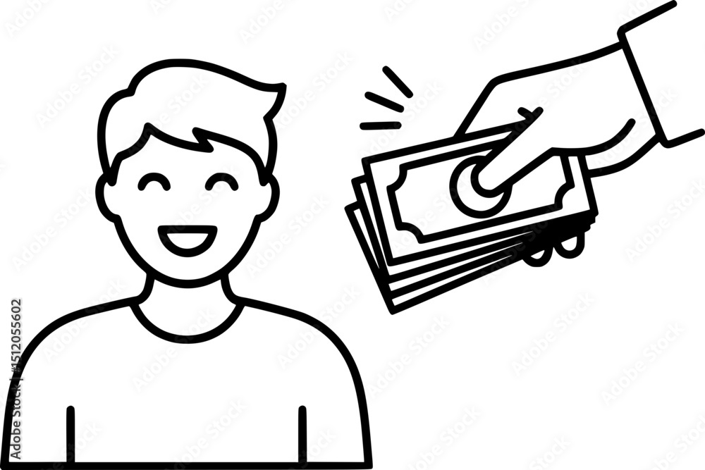 Stylish Money Icon for Finance Articles Stylish Money Icon for Finance Articles