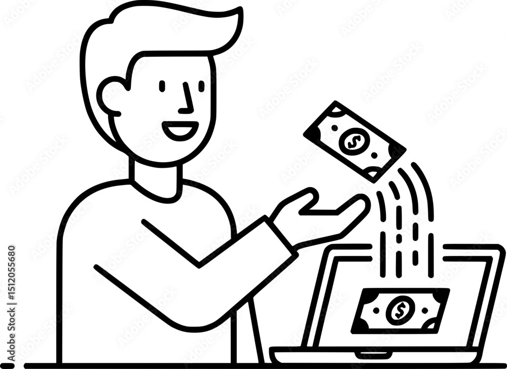 Stylish Money Icon for Finance Articles Stylish Money Icon for Finance Articles