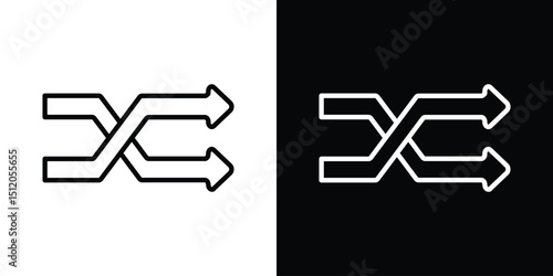 Shuffle icon. Simple element illustration. outline and flat symbol design