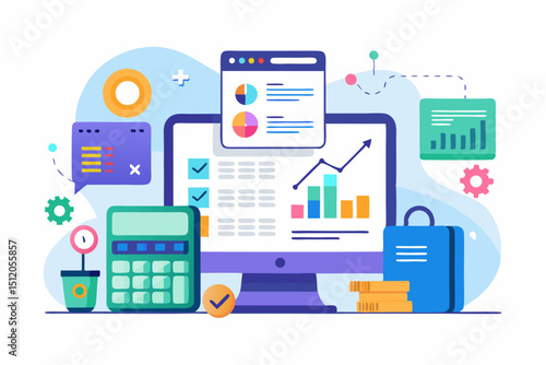 A close-up image of a person using a calculator while holding a credit card, symbolizing financial management, rising interest rates, and digital banking. Futuristic graphics including upward arrows, 
