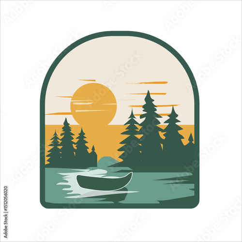  Lake view vector stock illustration