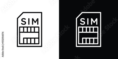 Sim card icon. Simple element illustration. outline and flat symbol design