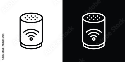 Smart speaker icon. Simple element illustration. outline and flat symbol design