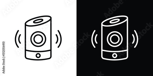 Smart speaker icon. Simple element illustration. outline and flat symbol design