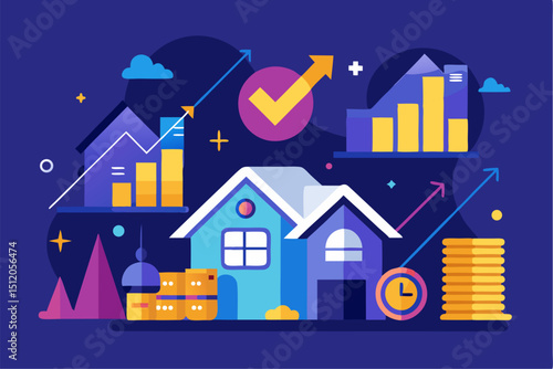 A close-up image of a person using a calculator while holding a credit card, symbolizing financial management, rising interest rates, and digital banking. Futuristic graphics including upward arrows, 