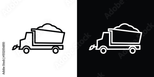 Snowplow icon. Simple element illustration. outline and flat symbol design
