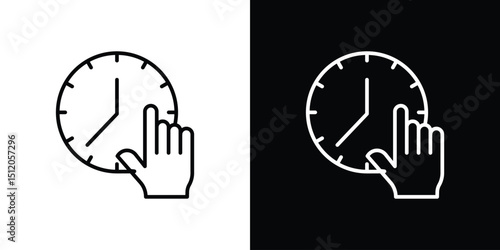 Specify at time icon. Simple element illustration. outline and flat symbol design