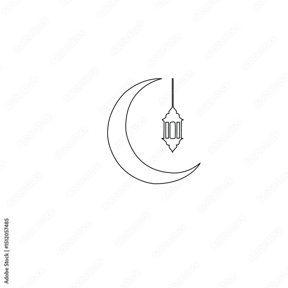 moon and lantern icon moon and lantern icon