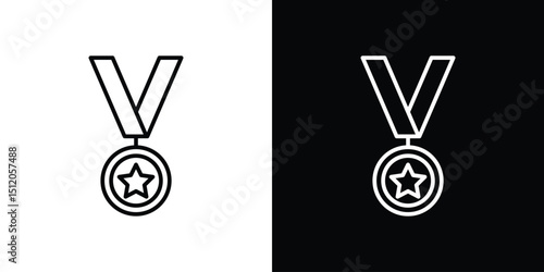 Sports medal icon. Simple element illustration. outline and flat symbol design