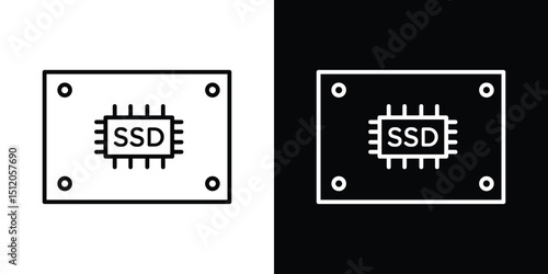 SSD drive icon. Simple element illustration. outline and flat symbol design