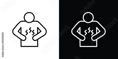Stomachache icon. Simple element illustration. outline and flat symbol design