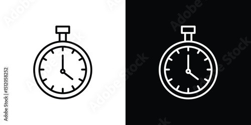 Stop watch icon. Simple element illustration. outline and flat symbol design