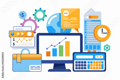 A close-up image of a person using a calculator while holding a credit card, symbolizing financial management, rising interest rates, and digital banking. Futuristic graphics including upward arrows, 