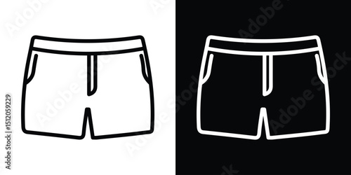 Swim shorts icon. Simple element illustration. outline and flat symbol design
