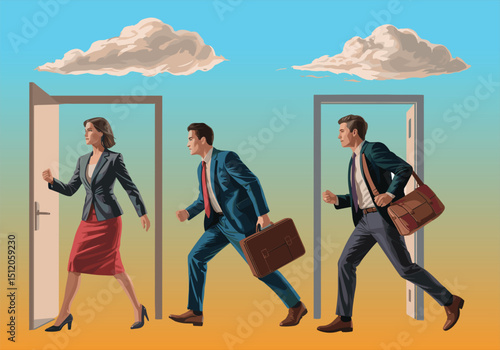 business man and woman Vector Illustration