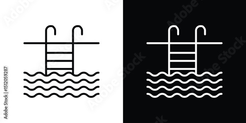 Swimming pool icon. Simple element illustration. outline and flat symbol design