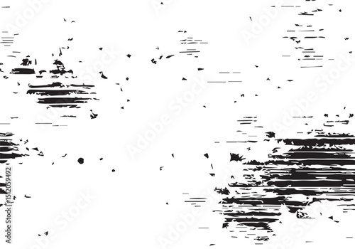 Abstract Black and White Grunge Texture Featuring Horizontal Distressed Lines. Distressed texture. Monochrome texture. 