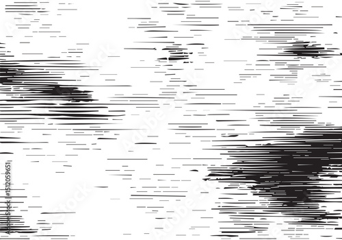 Abstract Black and White Grunge Texture Featuring Horizontal Distressed Lines. Distressed texture. Monochrome texture. 
