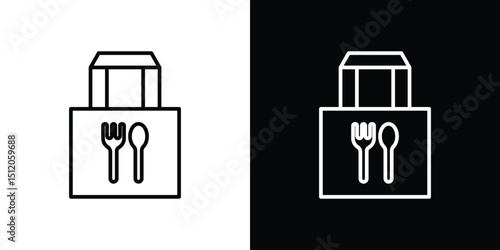 Take away food icon. Simple element illustration. outline and flat symbol design