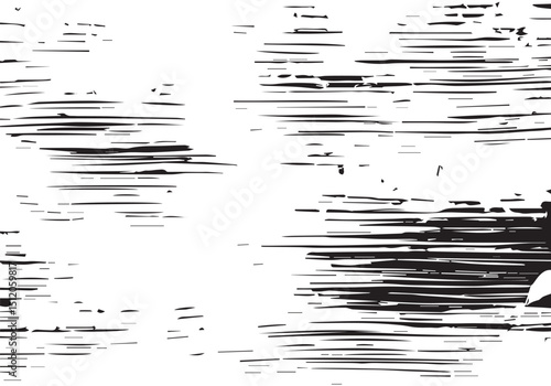 Abstract Black and White Grunge Texture Featuring Horizontal Distressed Lines. Distressed texture. Monochrome texture. 