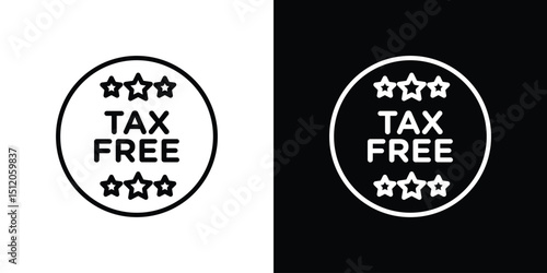 Tax free icon. Simple element illustration. outline and flat symbol design