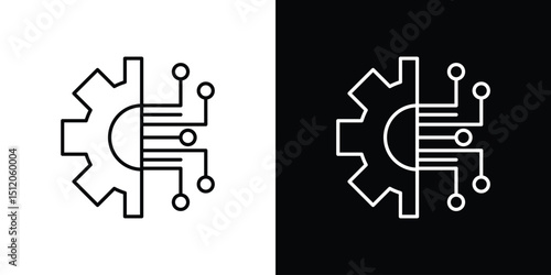 Technology icon. Simple element illustration. outline and flat symbol design