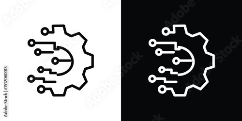 Technology icon. Simple element illustration. outline and flat symbol design