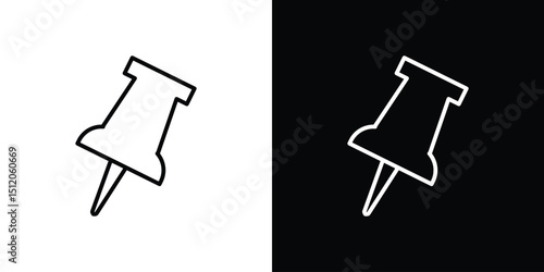 Thumbtack icon. Simple element illustration. outline and flat symbol design