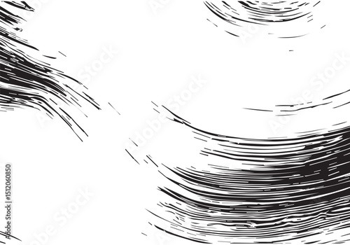 Abstract Black and White Grunge Texture Featuring Horizontal Distressed Lines. Distressed texture. Monochrome texture. 