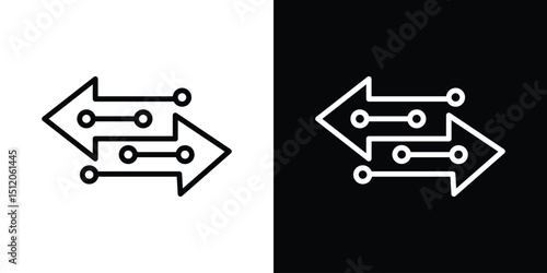 Transfer arrows icon. Simple element illustration. outline and flat symbol design
