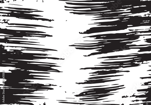 Abstract Black and White Grunge Texture Featuring Horizontal Distressed Lines. Distressed texture. Monochrome texture. 