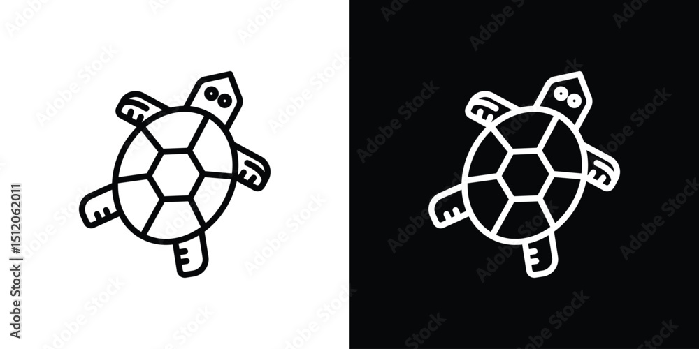 Fototapeta premium Turtle icon. Simple element illustration. outline and flat symbol design