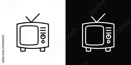 Tv retro icon. Simple element illustration. outline and flat symbol design
