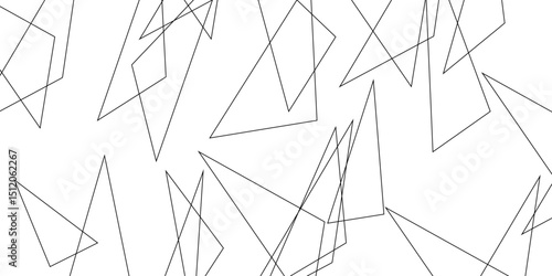 Abstract background with liens and triangles shape on white background. Random chaotic lines abstract geometric pattern. The graphic design elements with isometric shape blocks.