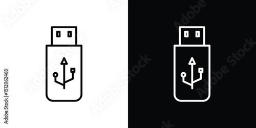 usb drive icon. Simple element illustration. outline and flat symbol design