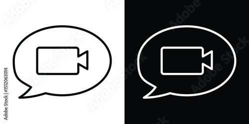 Video call icon. Simple element illustration. outline and flat symbol design