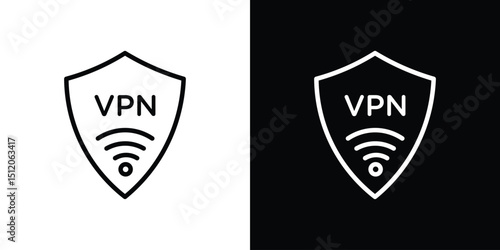 Vpn icon. Simple element illustration. outline and flat symbol design