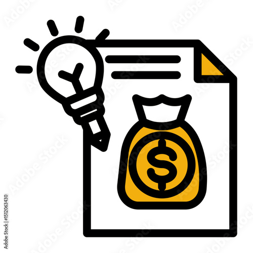 Financial Planning Icon - Color Lineal Style for Expense Management.