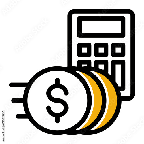 Expense Calculator Icon - Color Lineal Style for Budget Accounting.