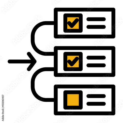 Task Prioritization Icon - Color Lineal Style for Work Efficiency.