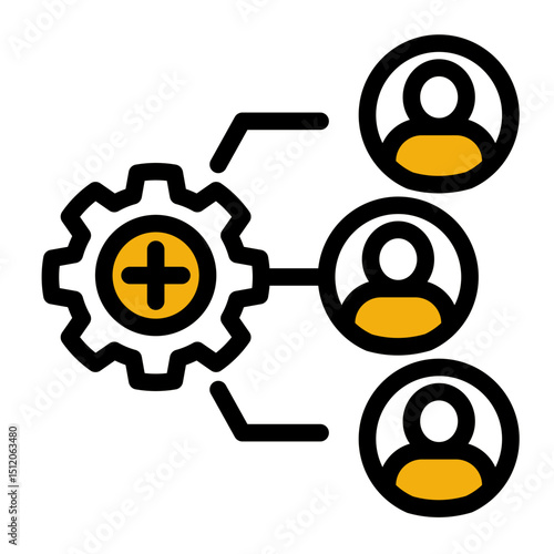 Resource Assignment Icon - Color Lineal Style for Organizational Management.