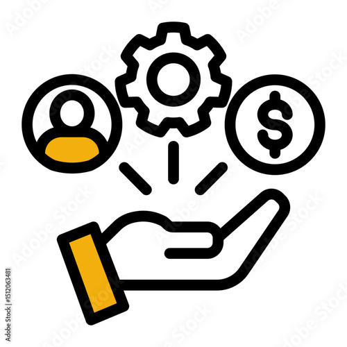 Human Resource Allocation Icon - Color Lineal Style for Management.