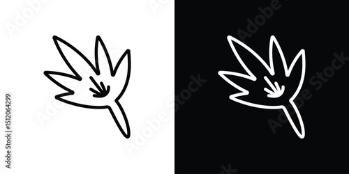 Weed icon. Simple element illustration. outline and flat symbol design