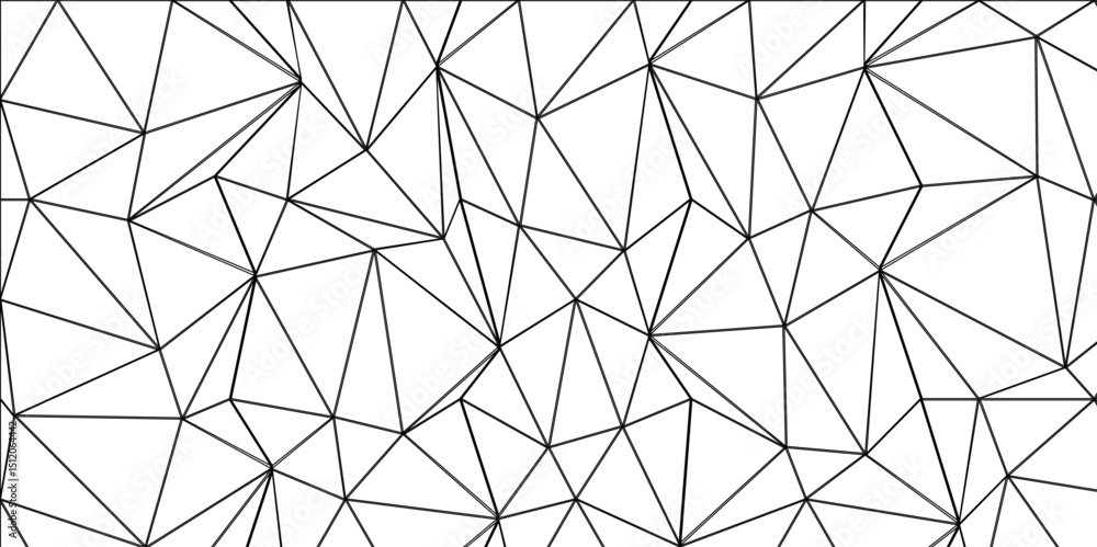 Fototapeta premium Abstract geometric background with connecting lines with low poly triangle shapes. Abstract black geometric overlapping hexagon pattern abstract futuristic background design. data concept. 