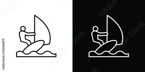 Windsurf icon. Simple element illustration. outline and flat symbol design