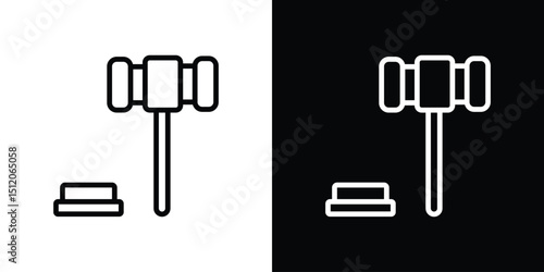 Wooden mallet icon. Simple element illustration. outline and flat symbol design